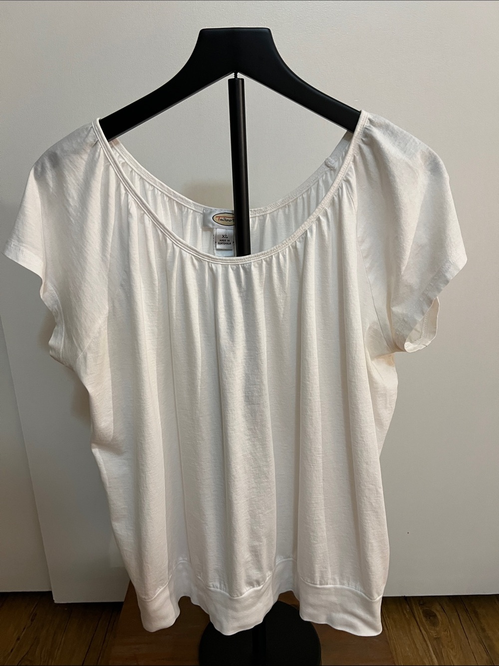 Talbots Classic Scoop Neck Short Sleeve Top in White